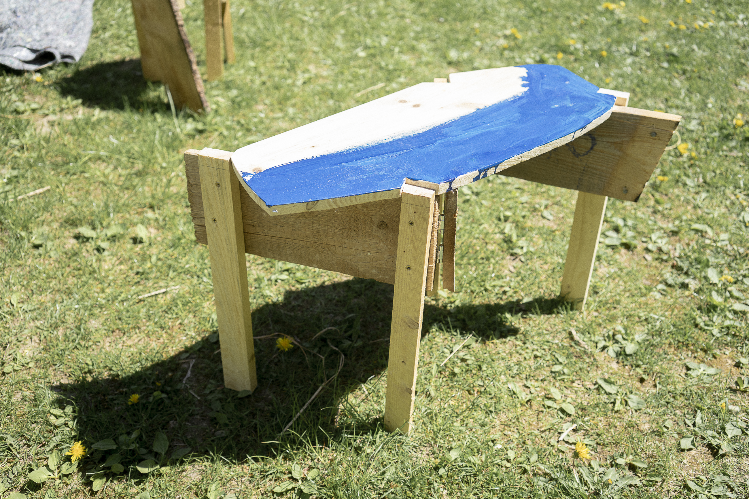 Klappbarer Ziehharmonika-Hocker Prototyp